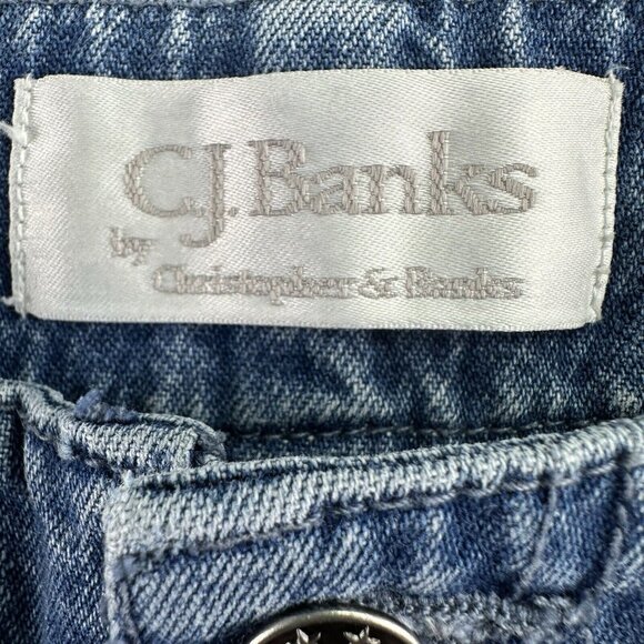 CJ Banks Shorts Womens 18W Blue Flat Front High Rise Cotton Pockets Medium Denim - Picture 5 of 16
